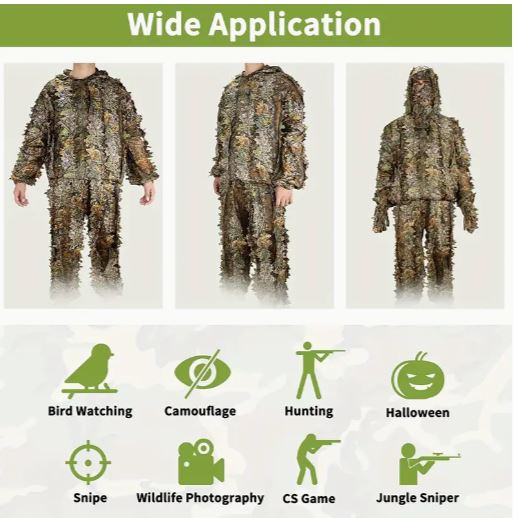Ghillie Suit Poncho Hunter Camouflage - 6 piece