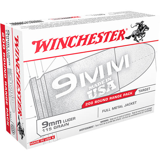 Winchester USA 9mm 115GR FMJ 200rd