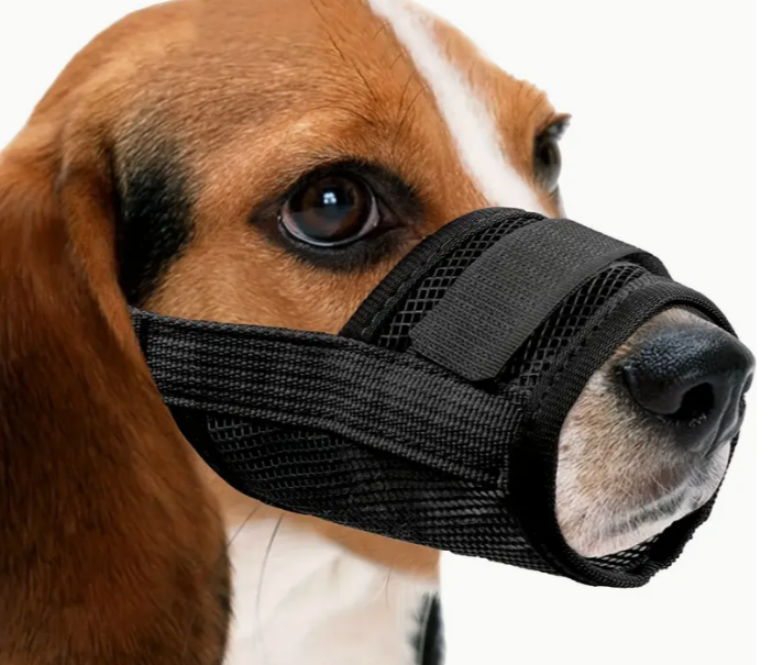 Breathable Nylon Dog Muzzle, Black