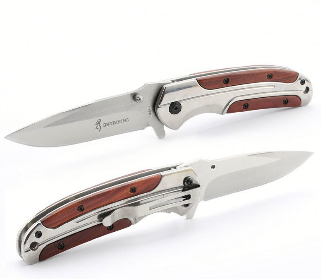 Gray Titanium Rosewood Handle Tactical knives