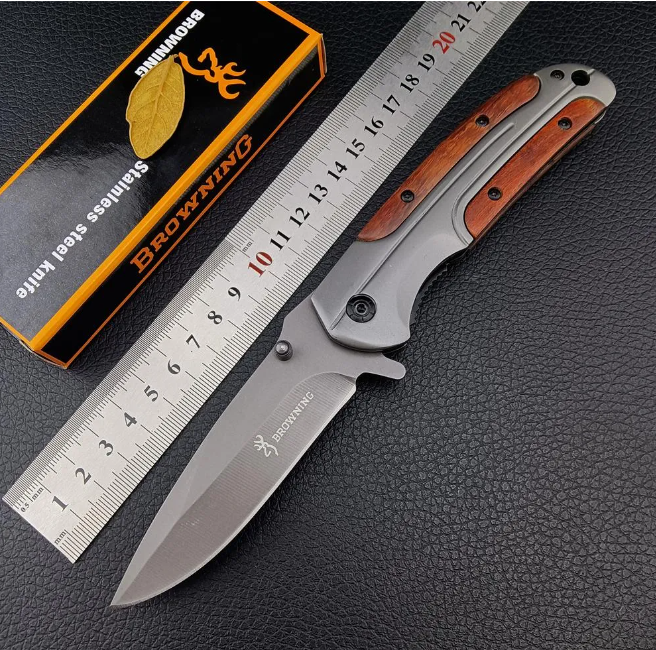 Gray Titanium Rosewood Handle Tactical knives